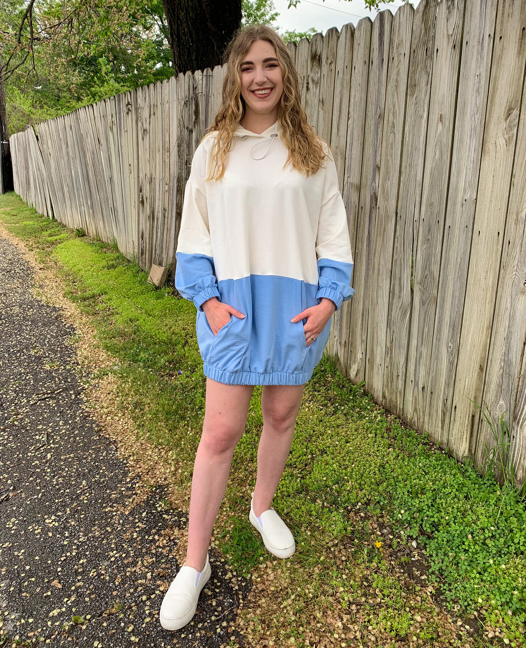 Blue Hoodie Dress