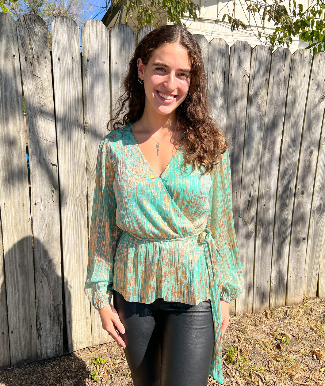 Mint and Gold Shimmery Top
