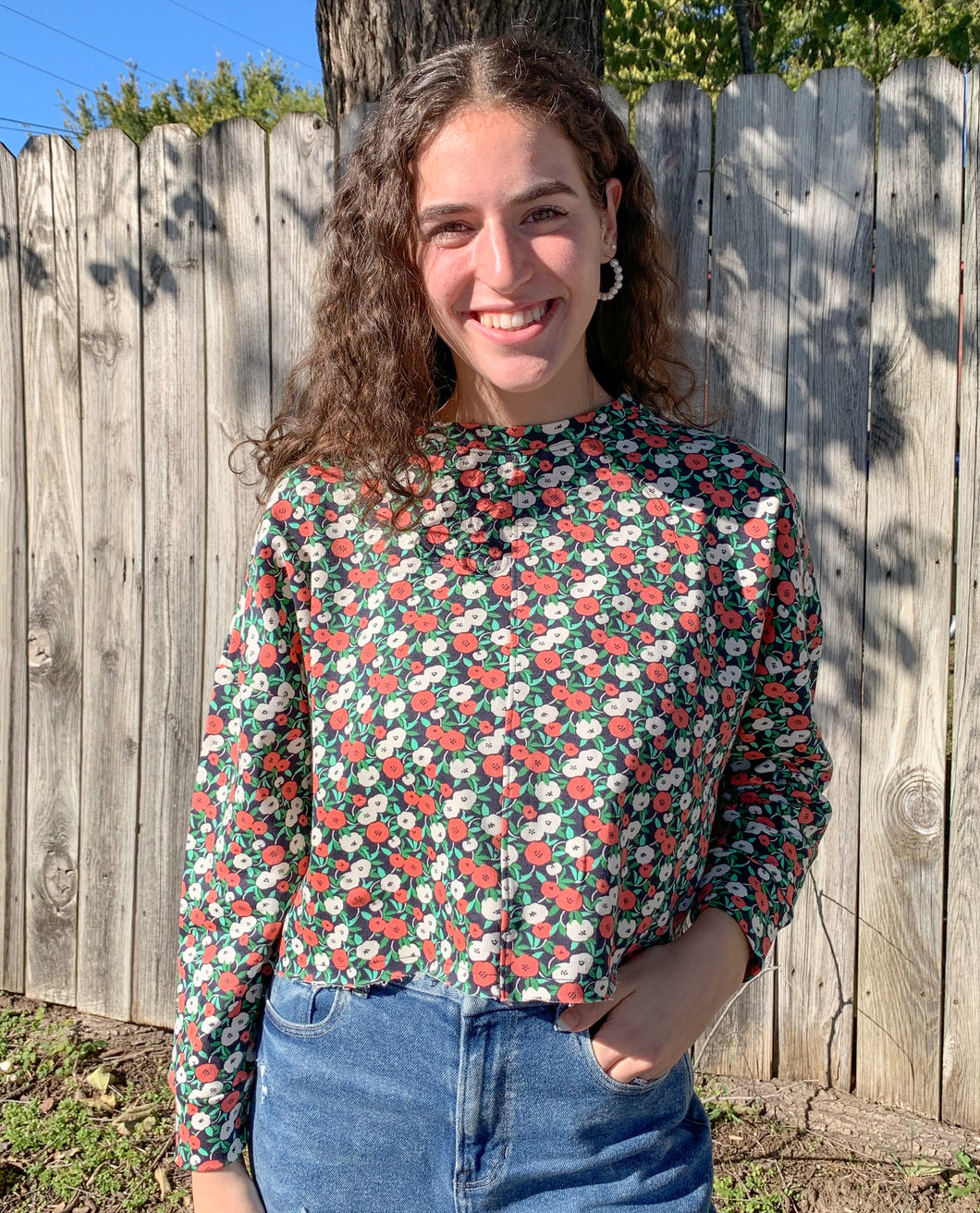 Floral Cropped Sweatshirt