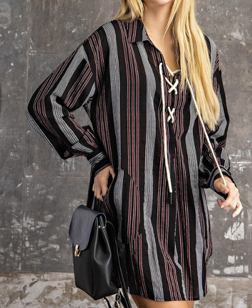 Black Striped Dress