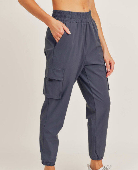 Gray Cargo Joggers