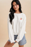 Fruit Embroidered Long Sleeve Tee
