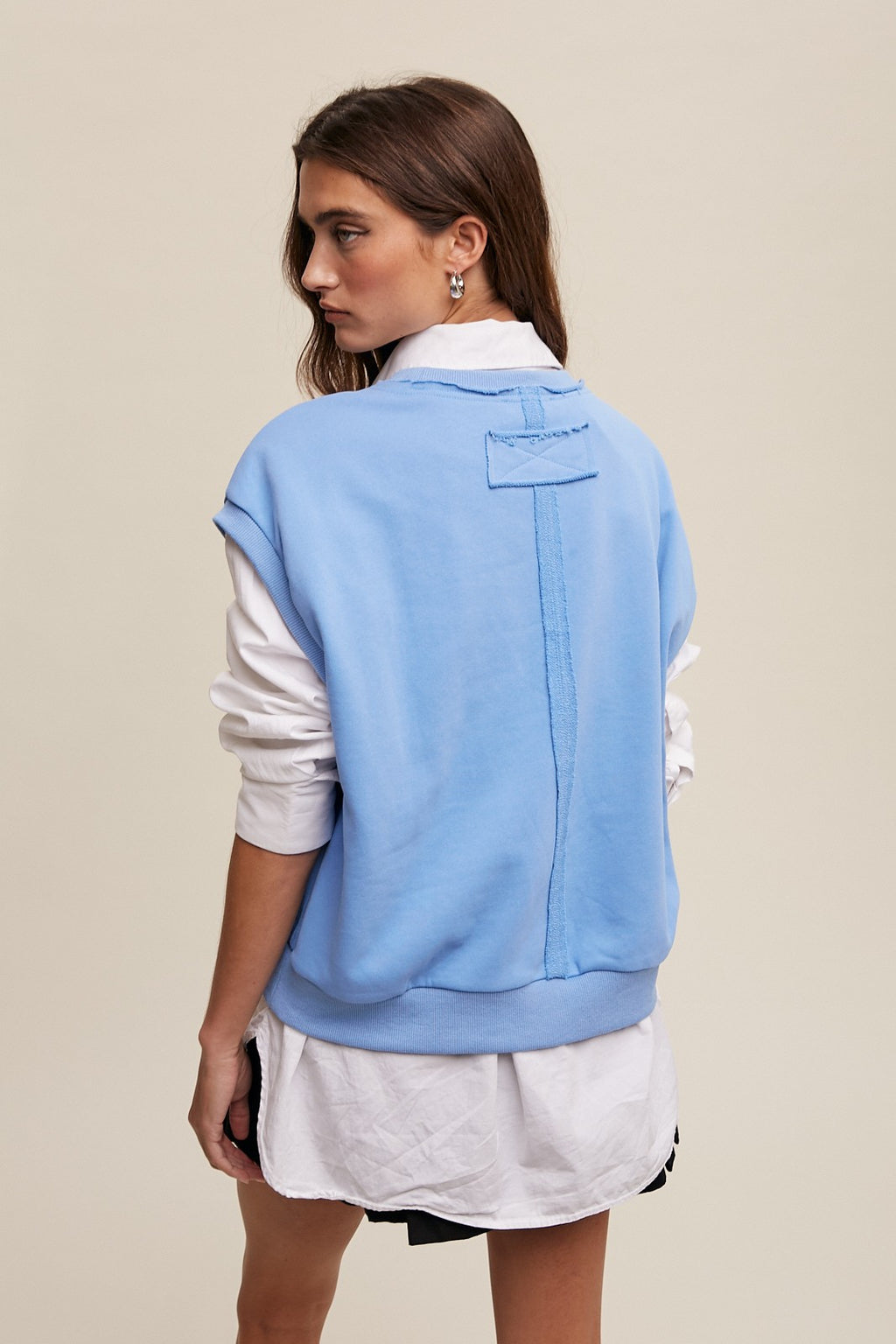 Blue Sleeveless Sweatshirt
