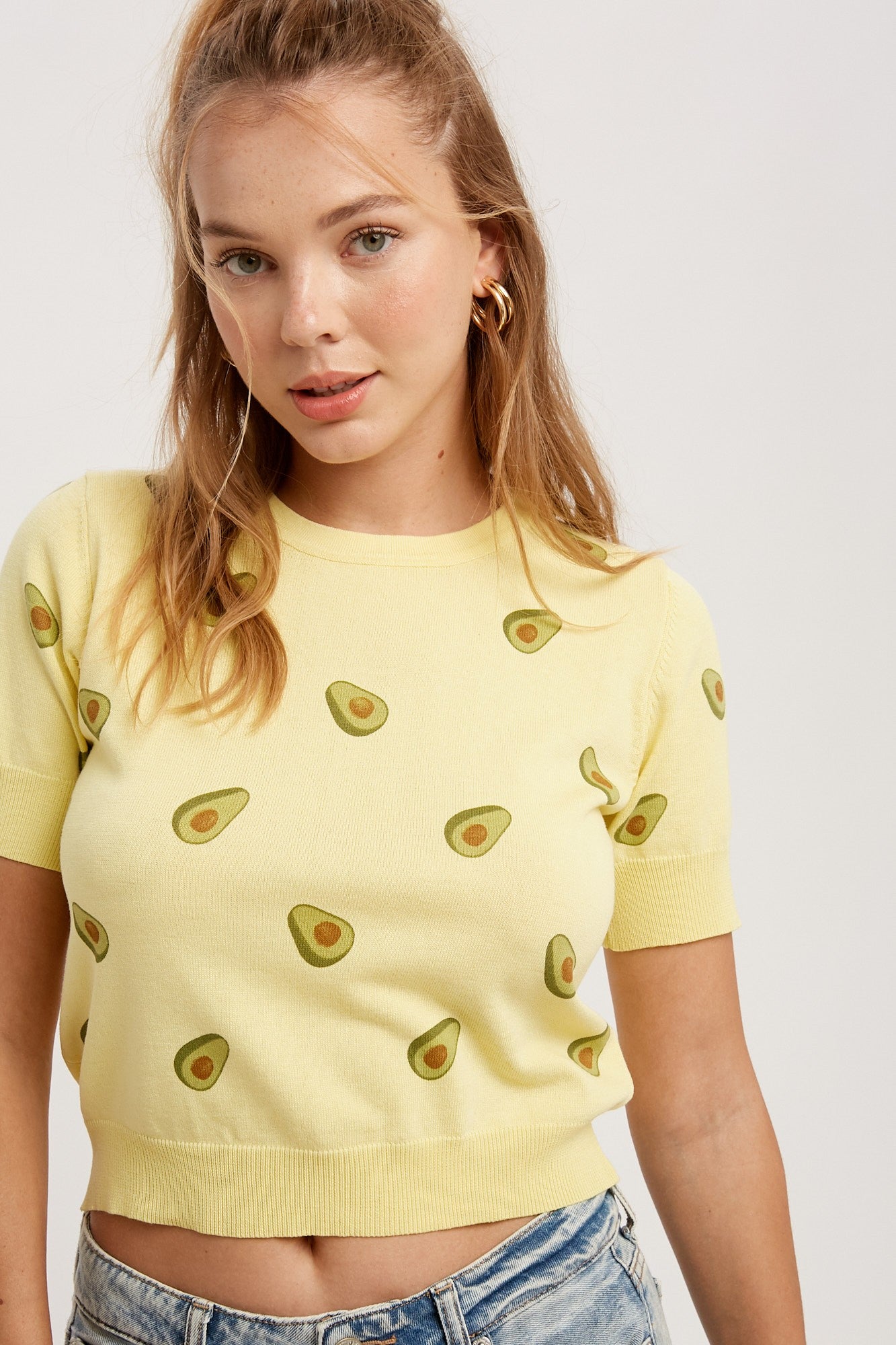 Yellow Avocado Sweater Top