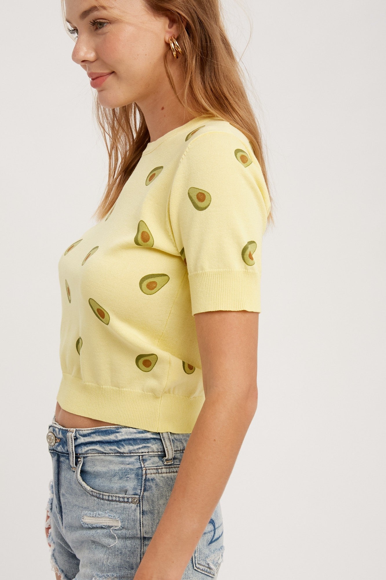 Yellow Avocado Sweater Top