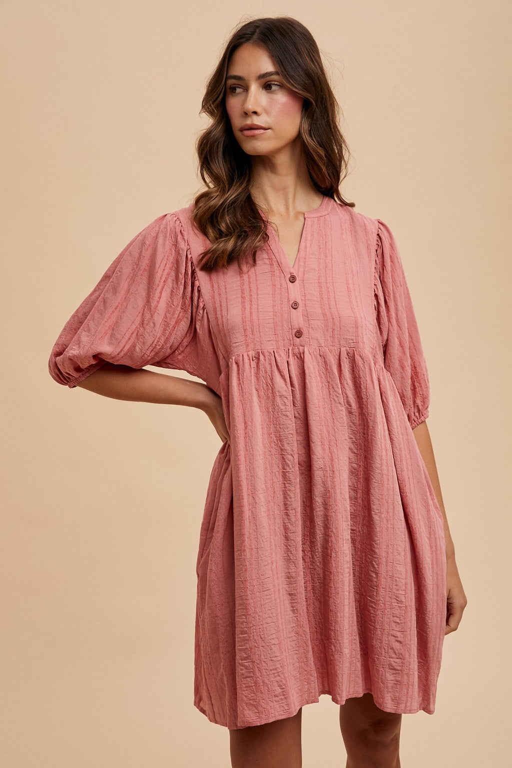 Rose Babydoll Mini Dress