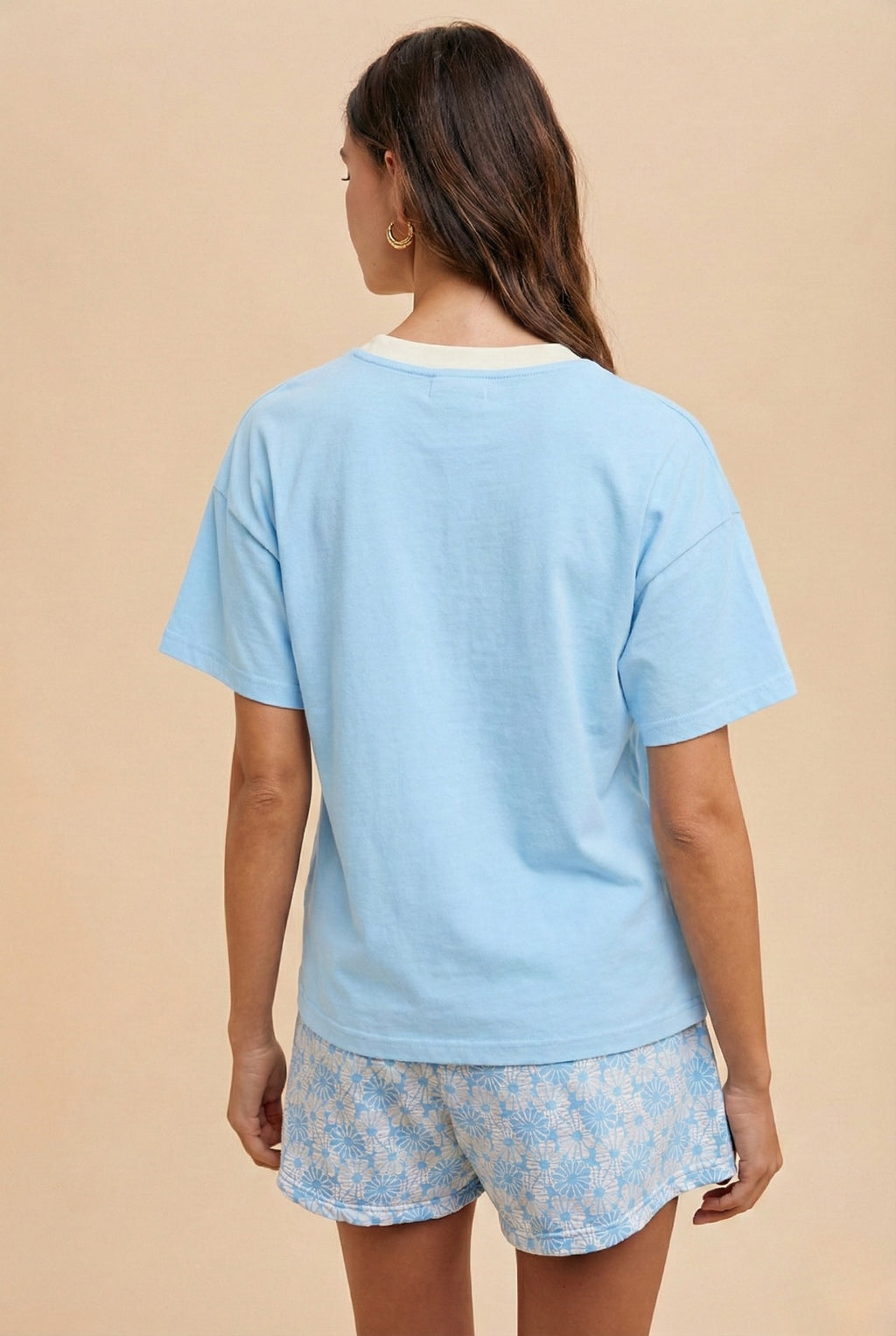 Blue Lemon Embroidered Tee