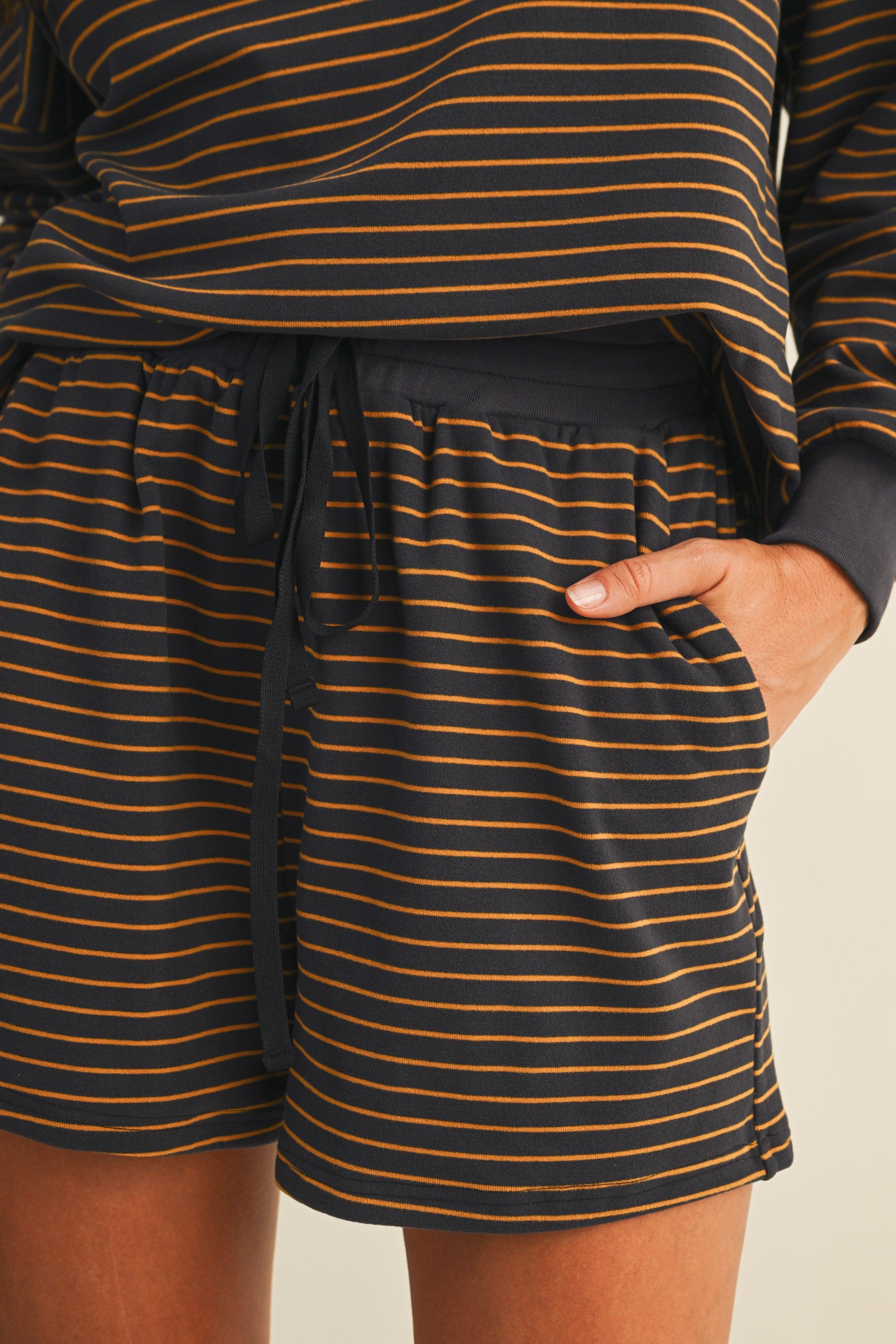 Light Blue Striped Henley Set