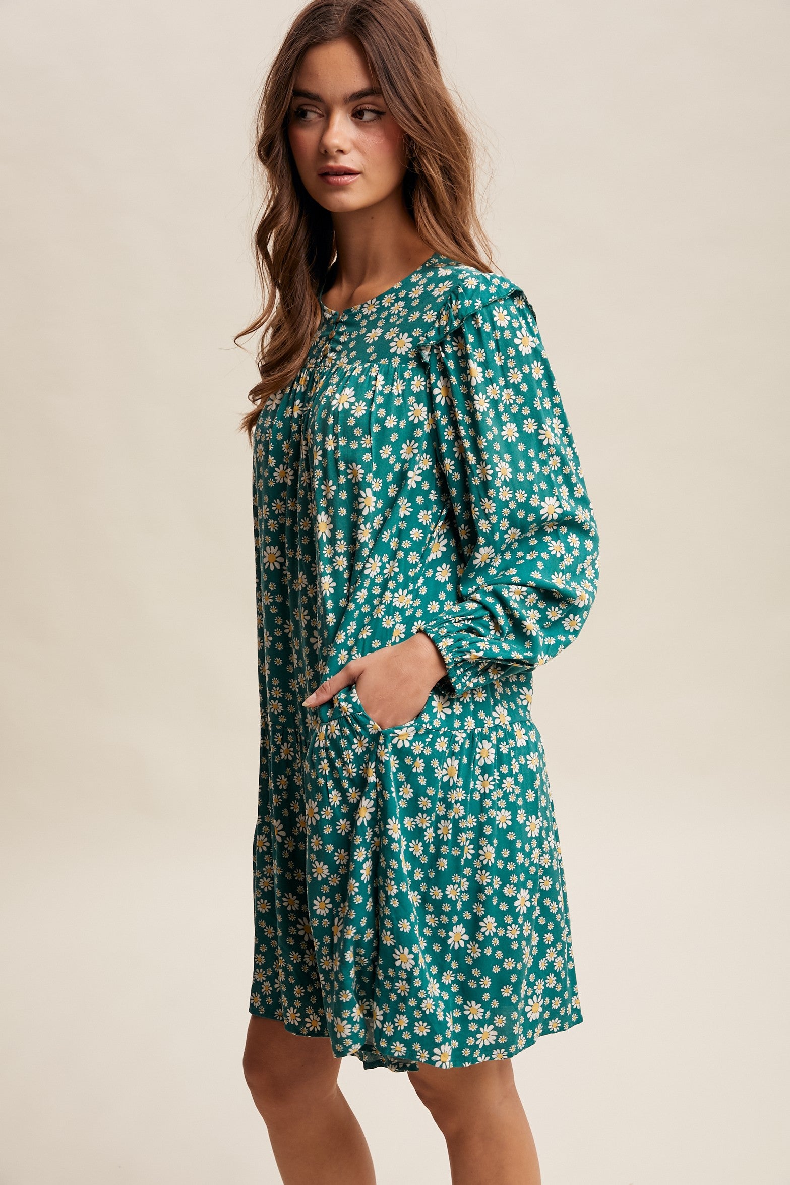 Green Daisy Mini Dress