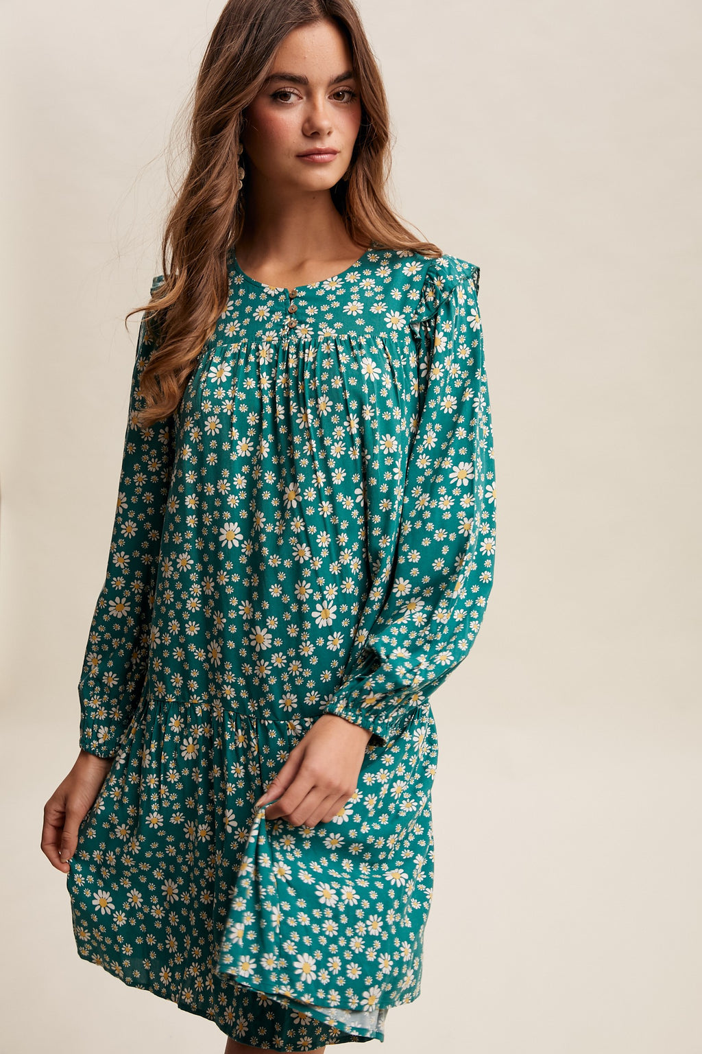 Green Daisy Mini Dress