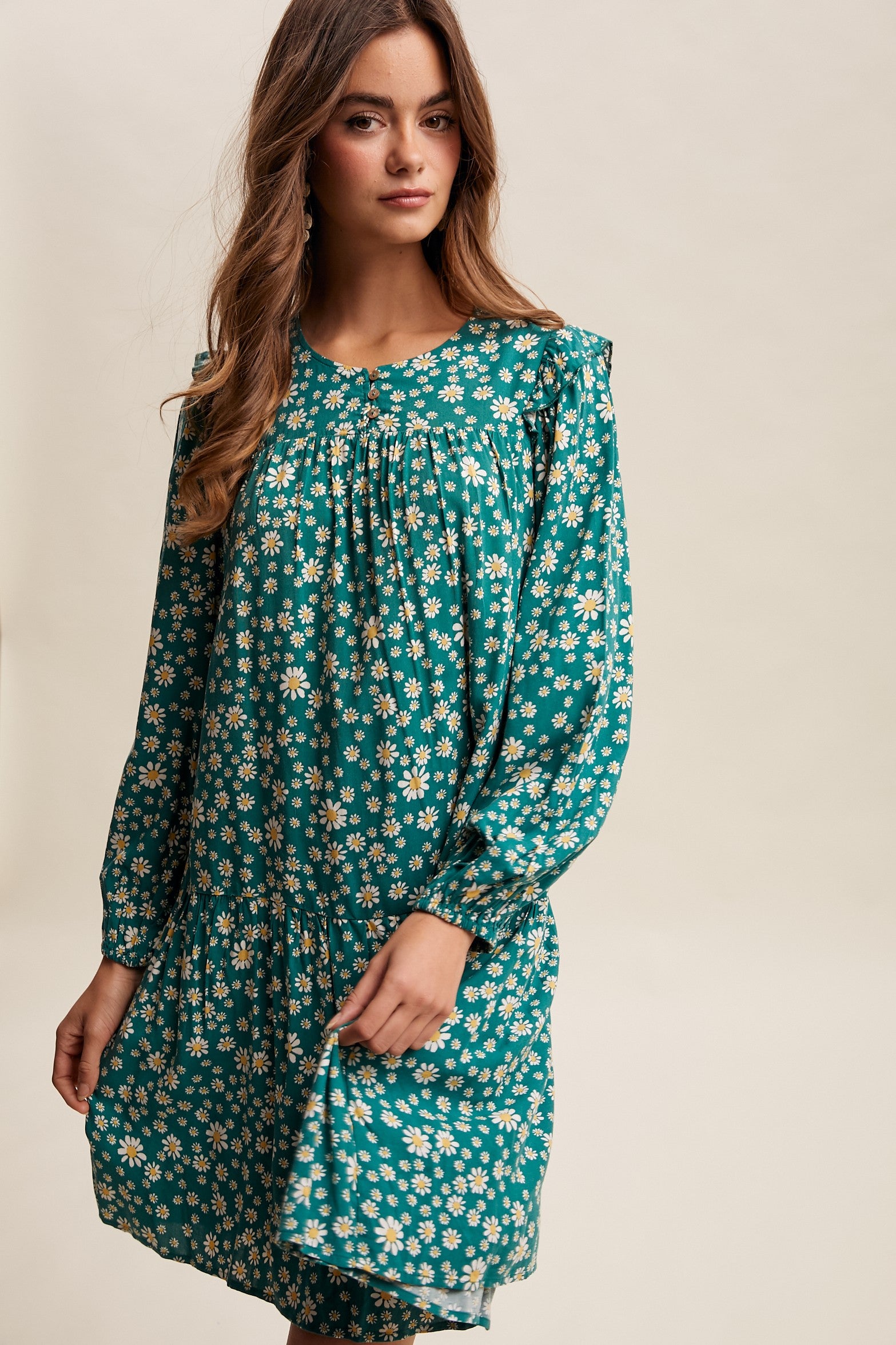 Green Daisy Mini Dress