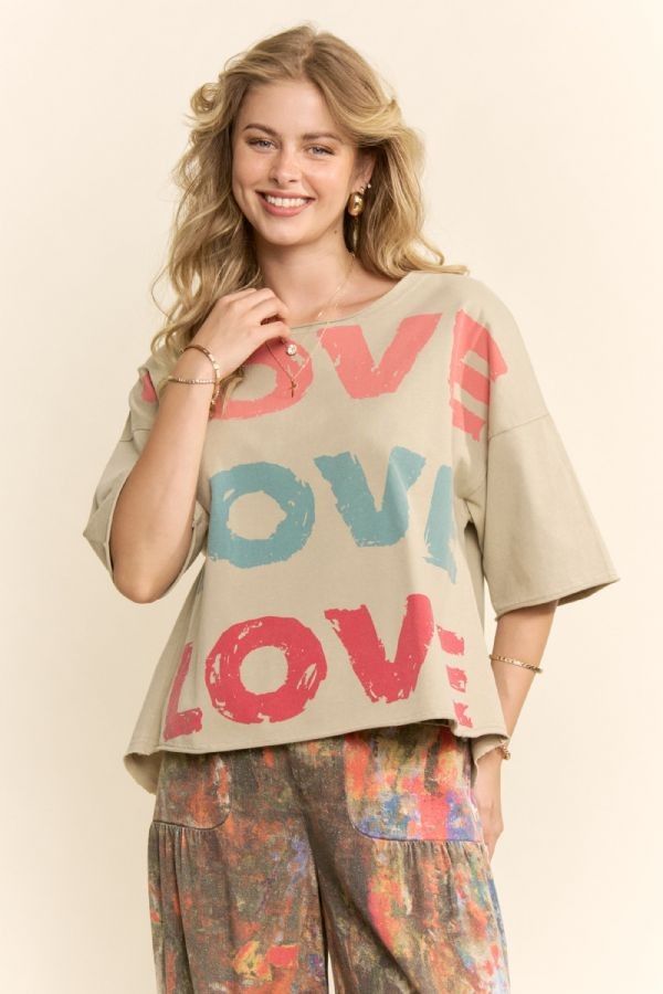 Beige Love T-Shirt
