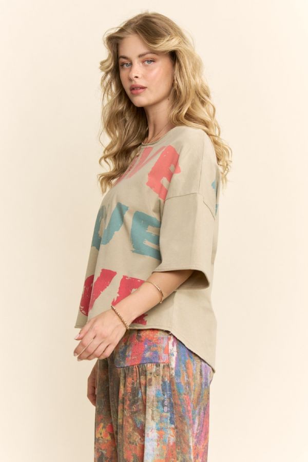 Beige Love T-Shirt