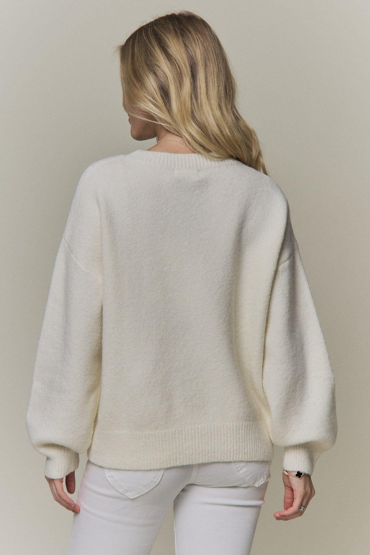 Ivory Ruffle Heart Sweater