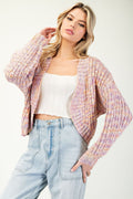 Pink Cropped Cardigan