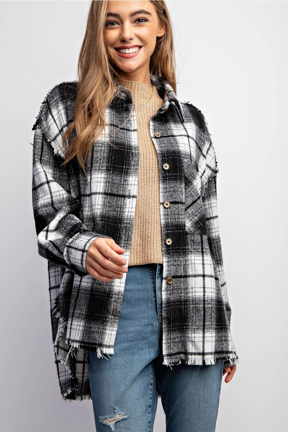 Black and White Plaid Shacket