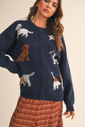 Navy Dog Cardigan