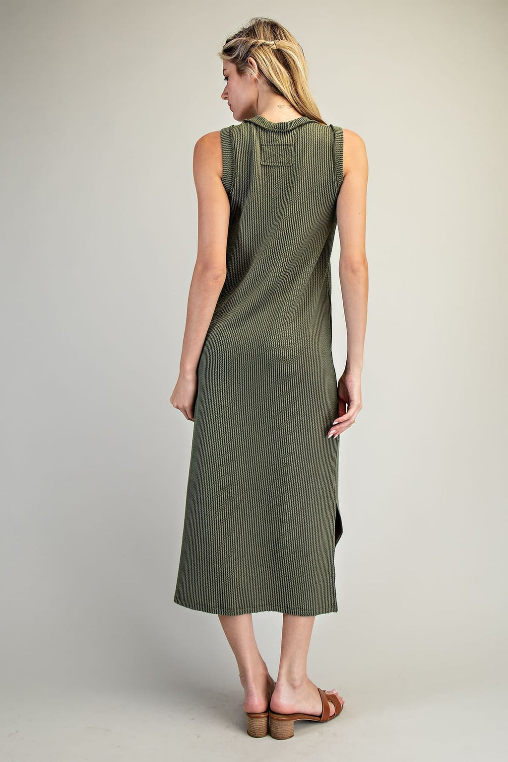 Olive Ribbed Maxi Dress