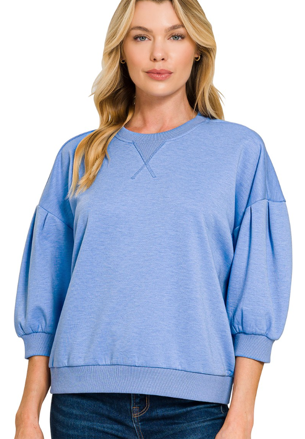 Light Blue Short Sleeve Sweatshirt