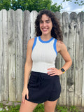White Ribbed Tank Top