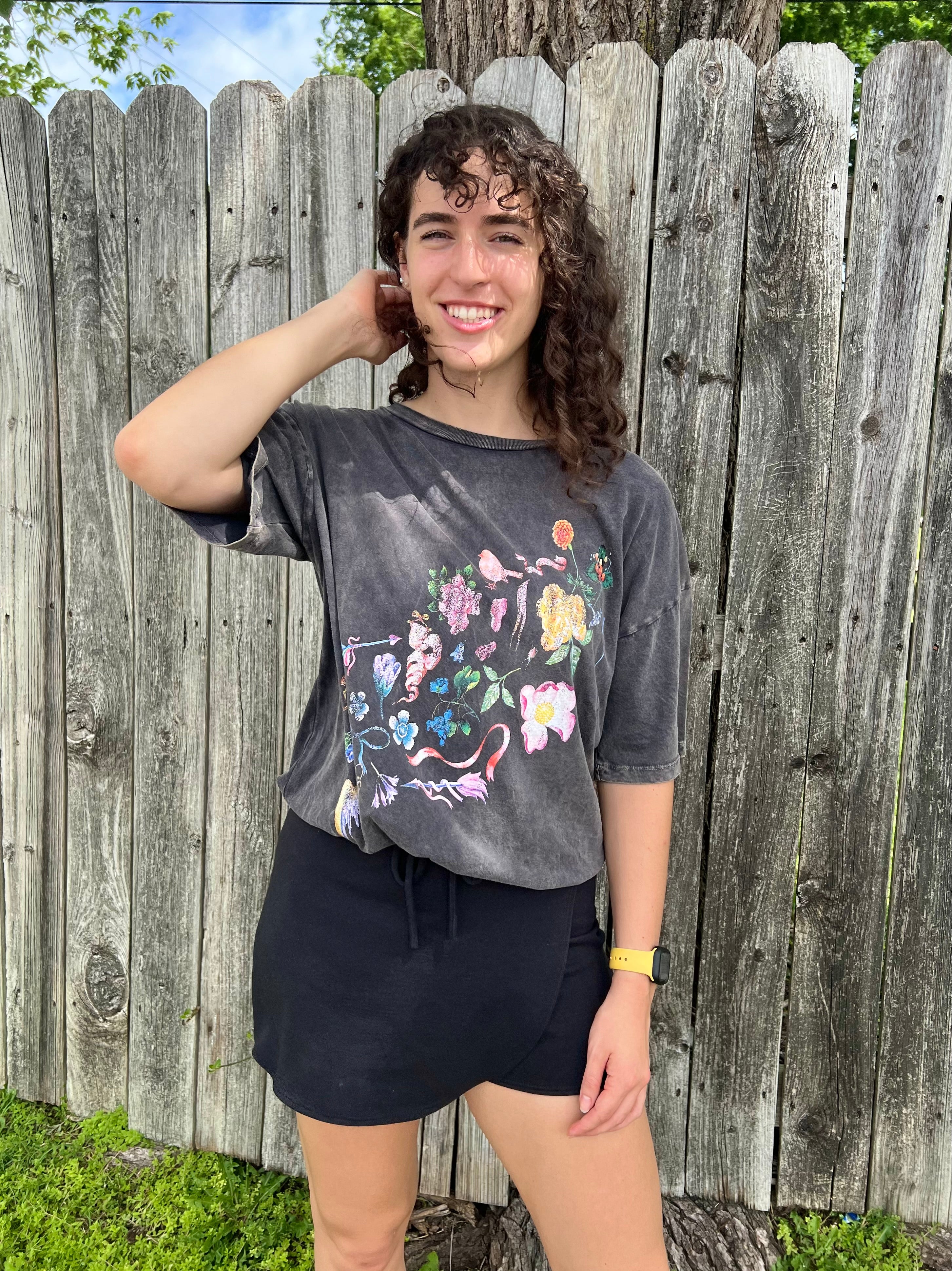 Charcoal Vintage Print T-Shirt