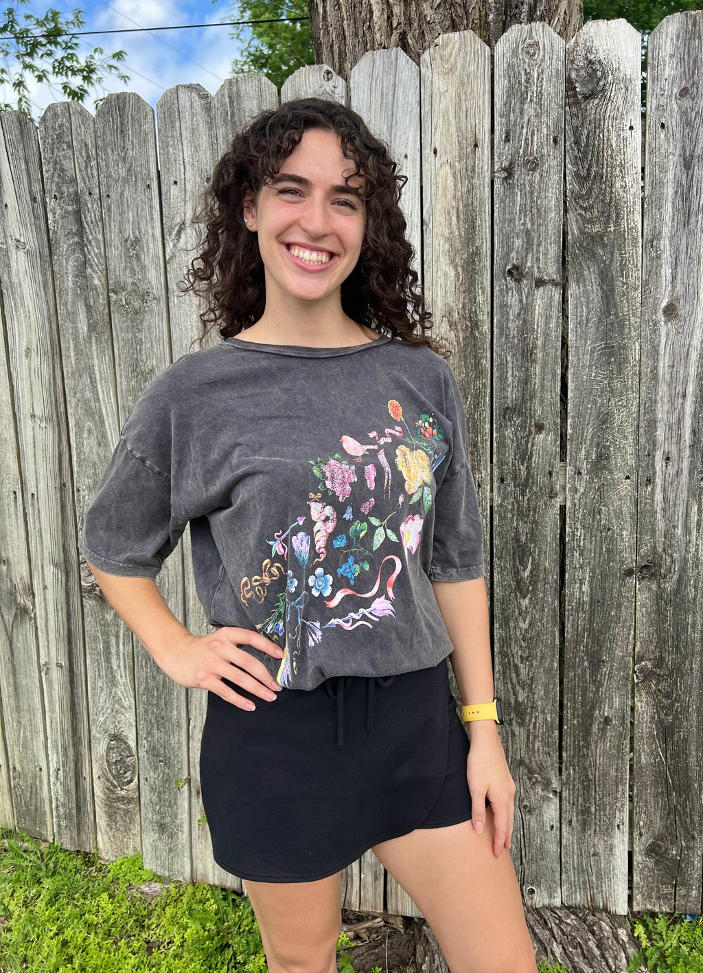 Charcoal Vintage Print T-Shirt