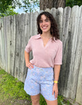 Light Denim Floral Bermuda Shorts