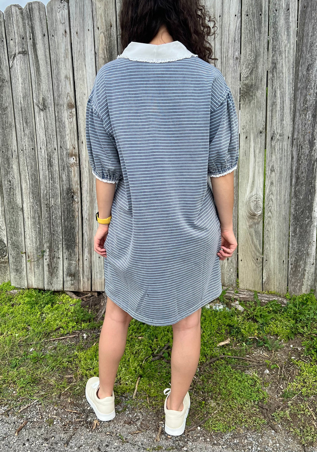 Navy Striped Polo Dress