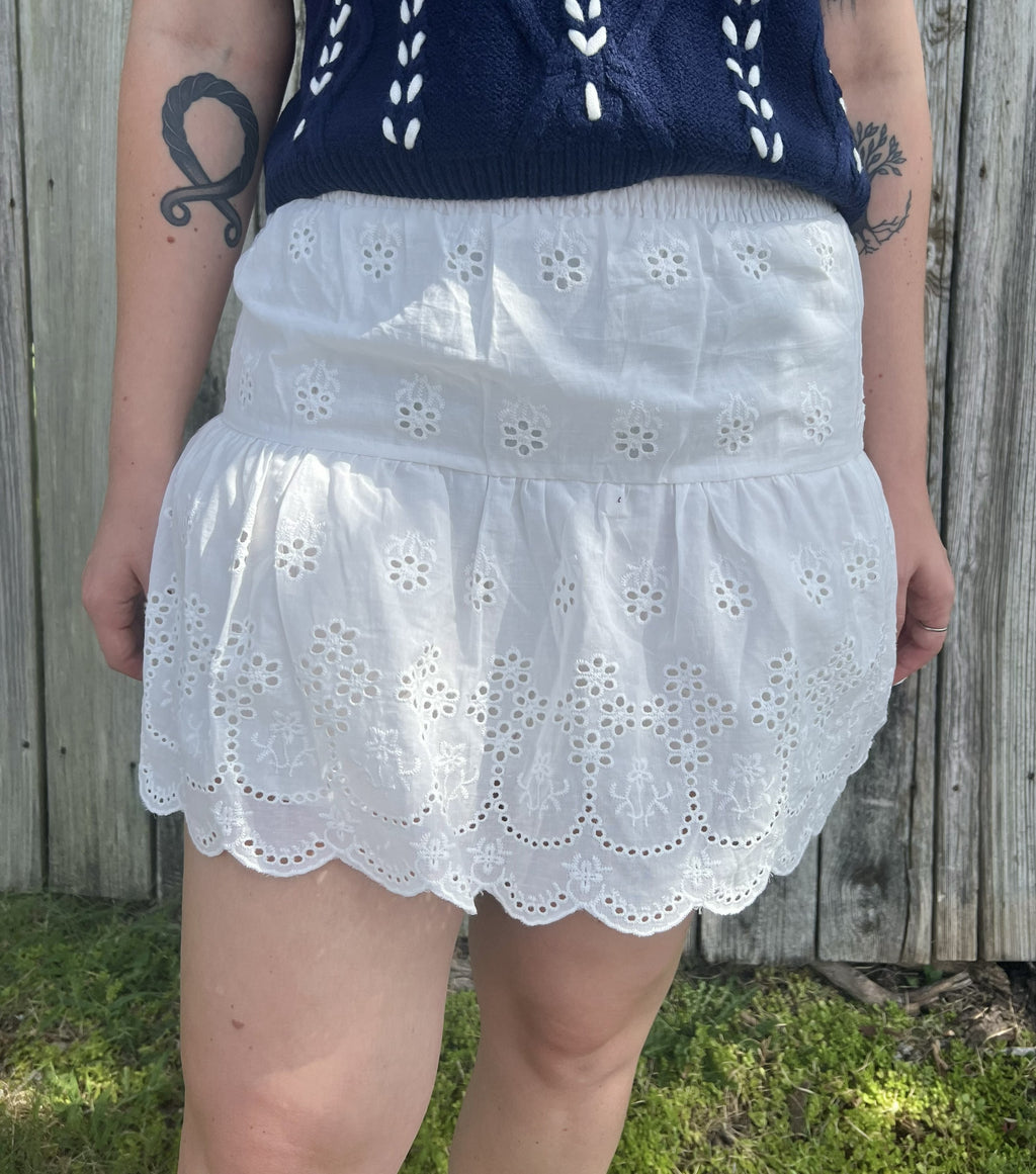 White Eyelet Skirt