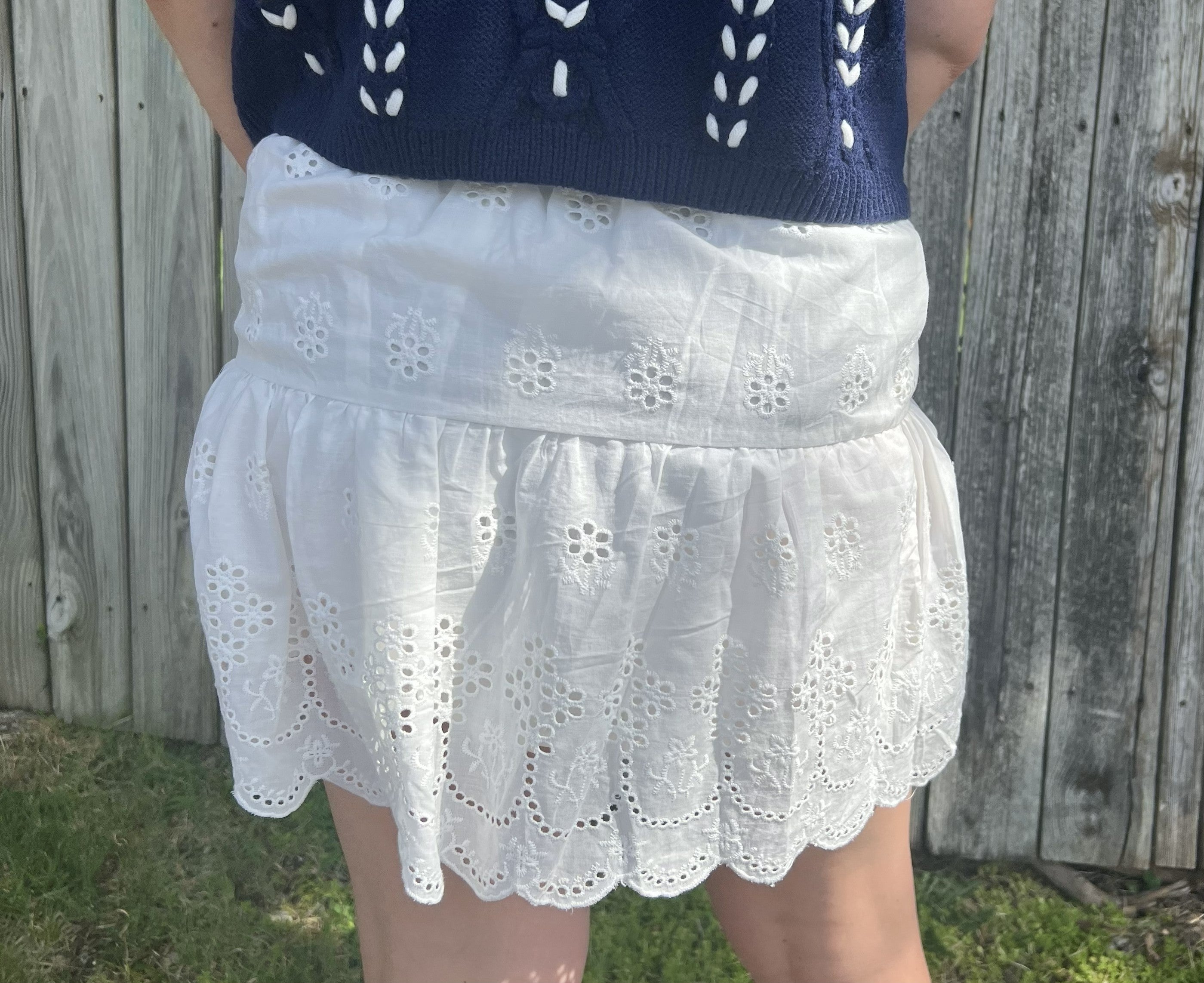 White Eyelet Skirt