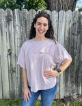 Taupe Lace Sleeve Tee