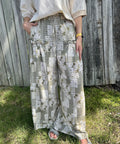 Olive Floral Patchwork Pants