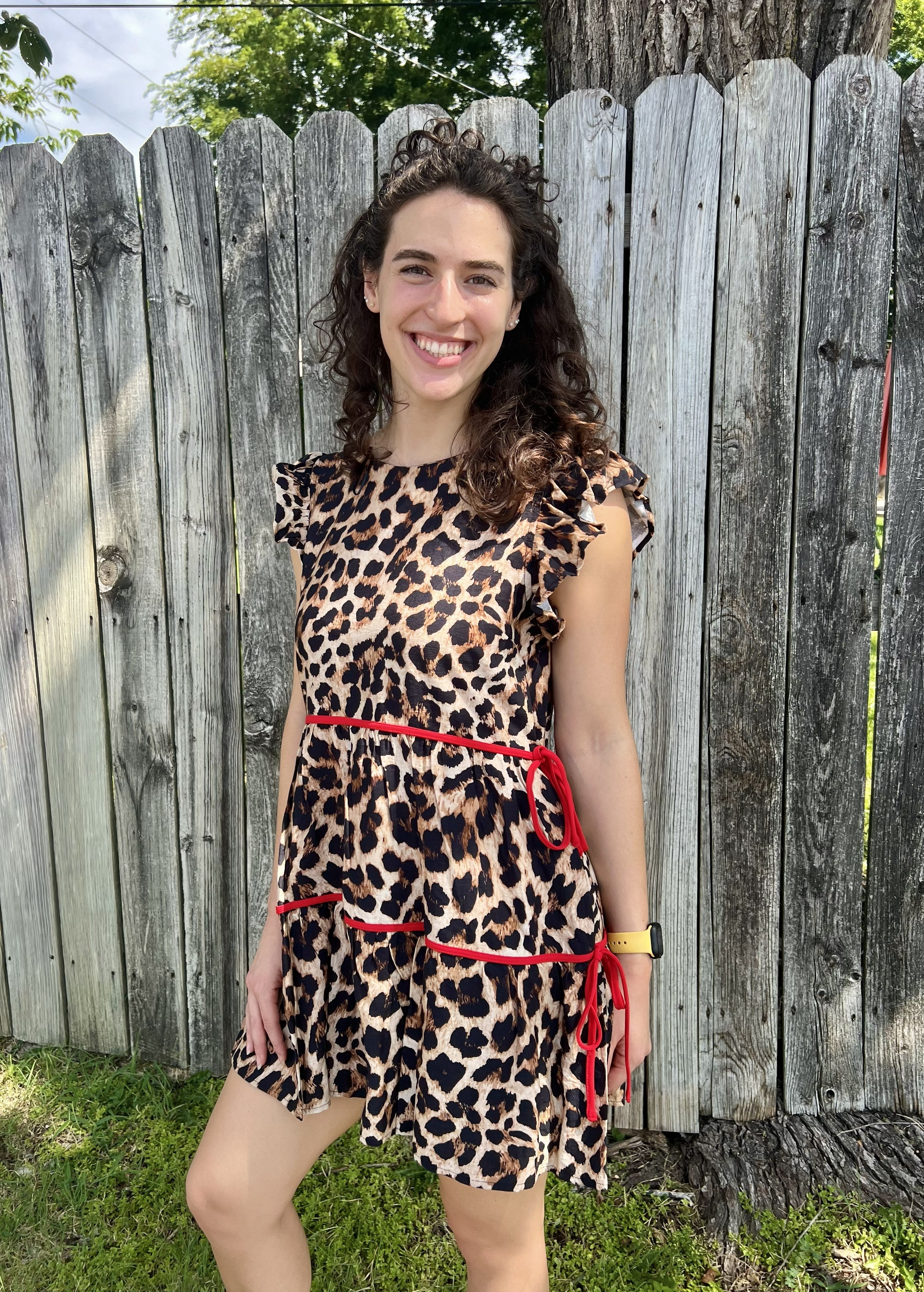 Leopard with Red Bows Mini Dress
