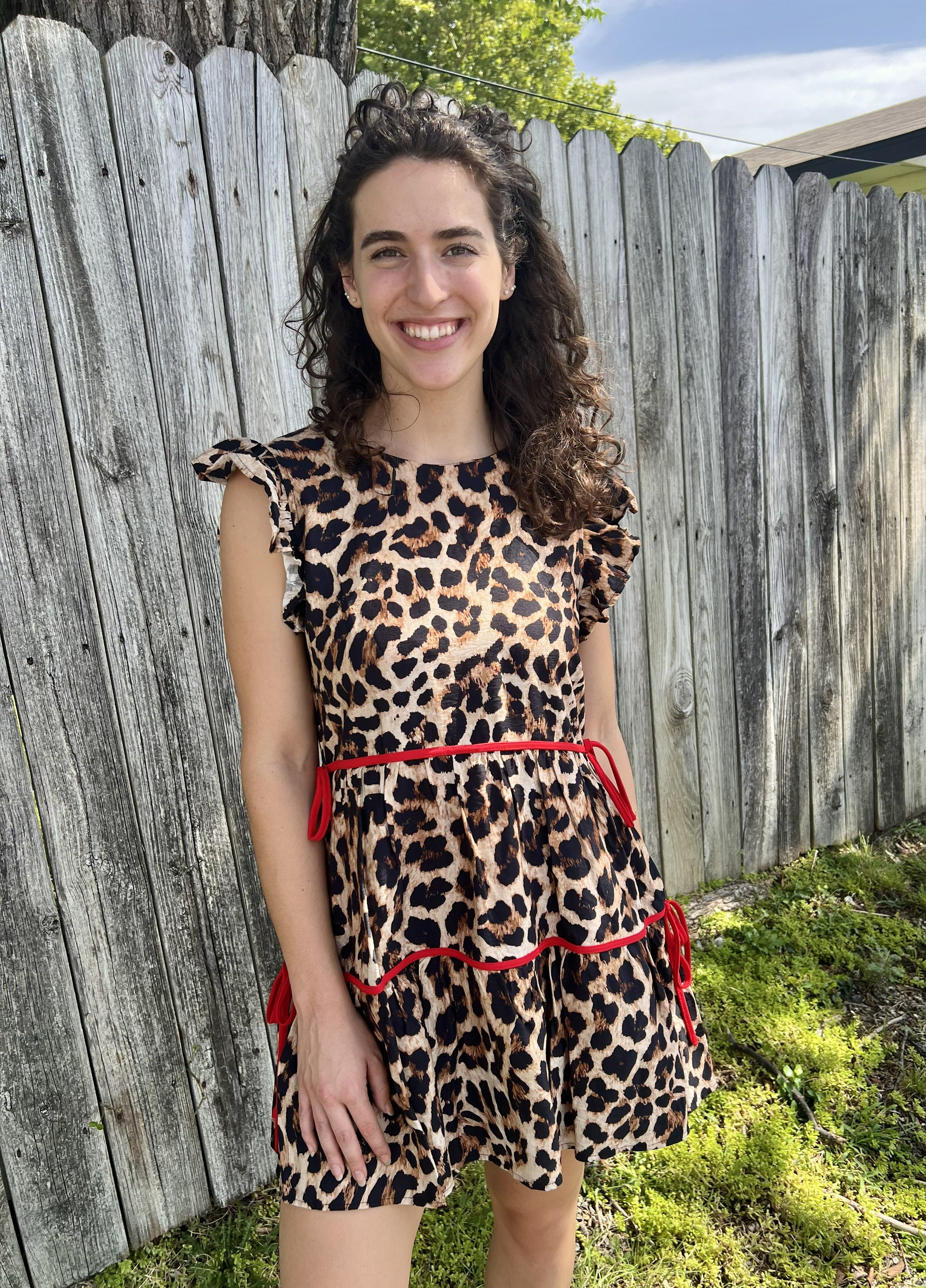 Leopard with Red Bows Mini Dress