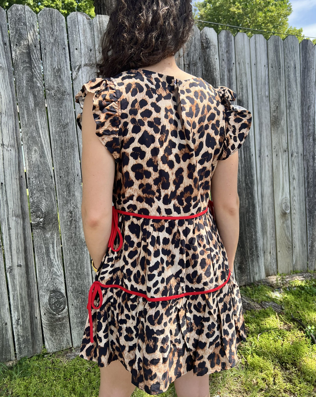Leopard with Red Bows Mini Dress