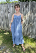 Chambray Henley Maxi Dress