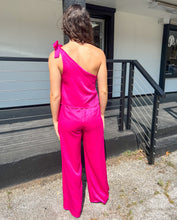 Magenta Tie Strap Jumpsuit