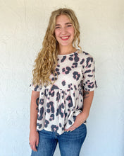 White Cheetah Print Top
