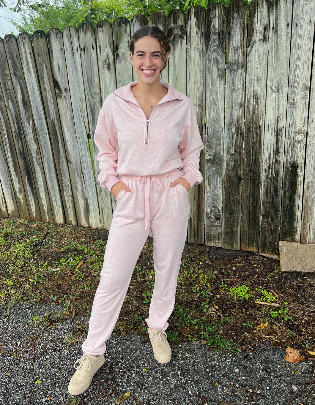 Baby Pink Jogger Jumpsuit