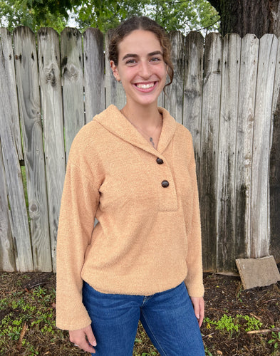 Tan Henley Sweater