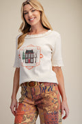 House Cross Stitch 3/4th Sleeve T-Shirt