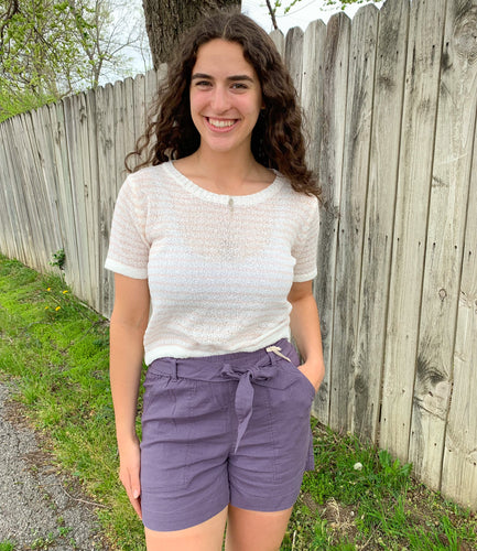 Blush Striped Drawstring T-Shirt