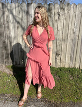 Rose Ruffled Midi Dress