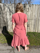 Rose Ruffled Midi Dress