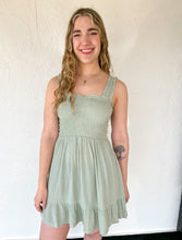 Sage Green Smock Dress