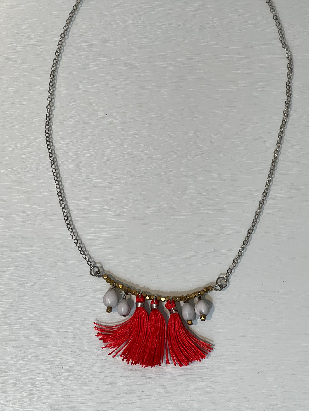 Red Tassel Necklace