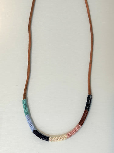 Multicolor Woven Bead Necklace