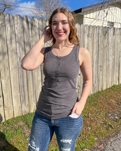 Charcoal Henly Tank Top