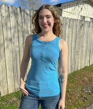 Sky Blue Henley Tank Top