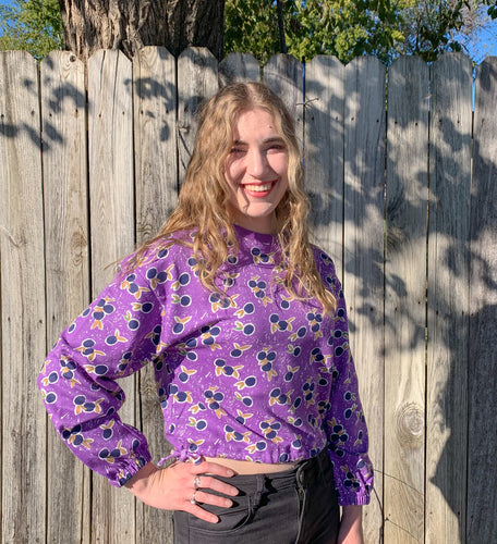 Purple Berry Cropped Sweatshirt